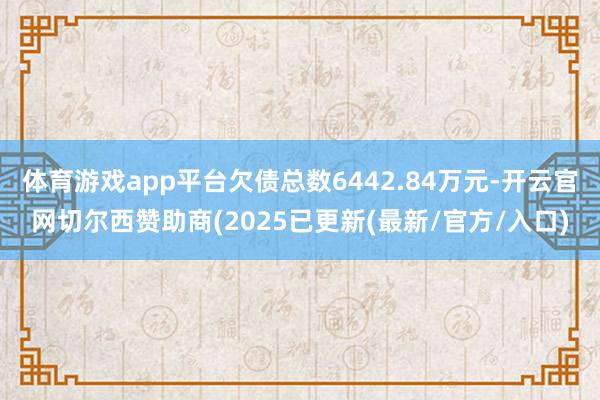 体育游戏app平台欠债总数6442.84万元-开云官网切尔西赞助商(2025已更新(最新/官方/入口)