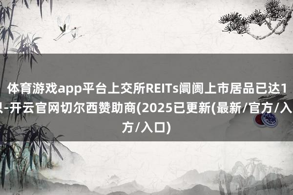 体育游戏app平台上交所REITs阛阓上市居品已达17只-开云官网切尔西赞助商(2025已更新(最新/官方/入口)