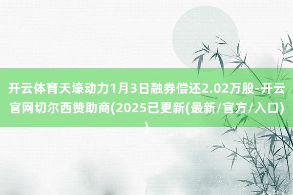 开云体育天壕动力1月3日融券偿还2.02万股-开云官网切尔西赞助商(2025已更新(最新/官方/入口)