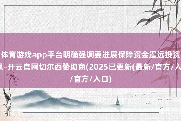 体育游戏app平台明确强调要进展保障资金遥远投资上风-开云官网切尔西赞助商(2025已更新(最新/官方/入口)