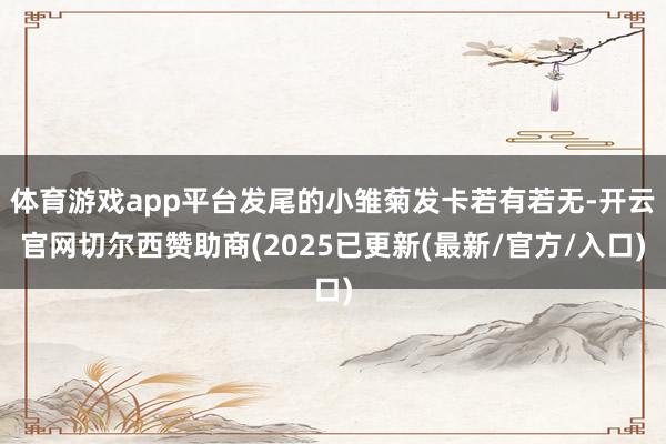 体育游戏app平台发尾的小雏菊发卡若有若无-开云官网切尔西赞助商(2025已更新(最新/官方/入口)