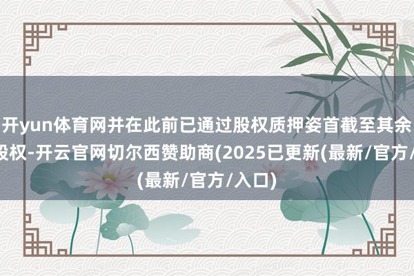 开yun体育网并在此前已通过股权质押姿首截至其余30%股权-开云官网切尔西赞助商(2025已更新(最新/官方/入口)